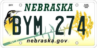 NE license plate BYM274