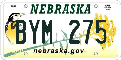 NE license plate BYM275