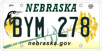 NE license plate BYM278