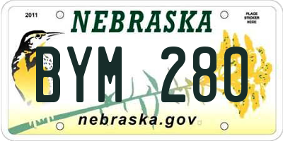 NE license plate BYM280