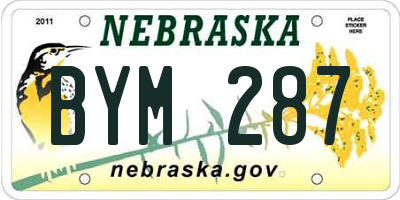 NE license plate BYM287