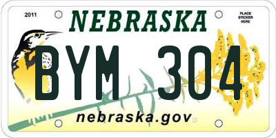 NE license plate BYM304