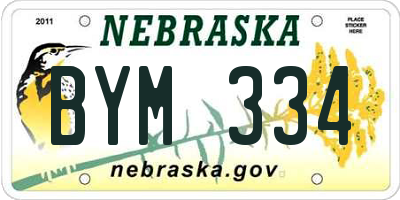 NE license plate BYM334