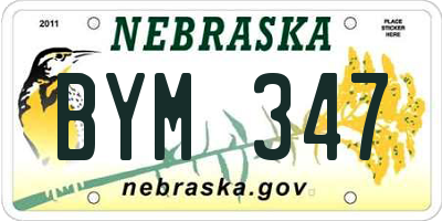 NE license plate BYM347