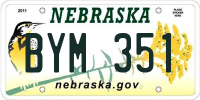 NE license plate BYM351
