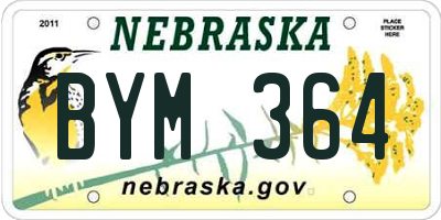 NE license plate BYM364