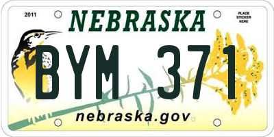NE license plate BYM371