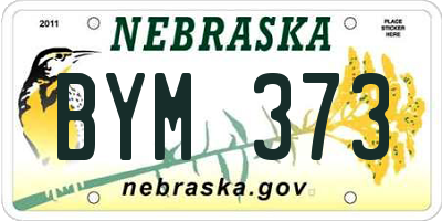 NE license plate BYM373