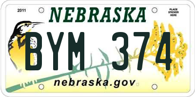 NE license plate BYM374