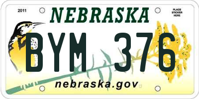 NE license plate BYM376