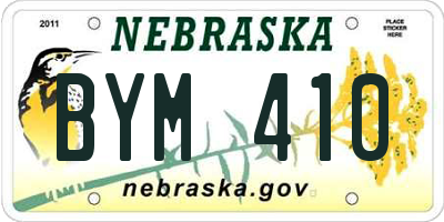 NE license plate BYM410