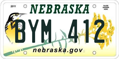 NE license plate BYM412