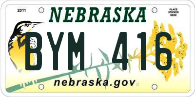 NE license plate BYM416