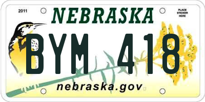 NE license plate BYM418