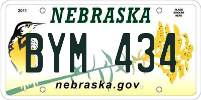NE license plate BYM434