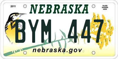NE license plate BYM447