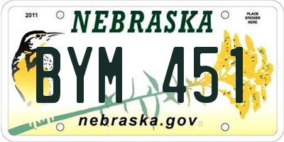 NE license plate BYM451