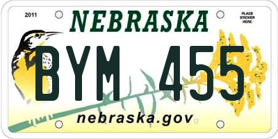 NE license plate BYM455