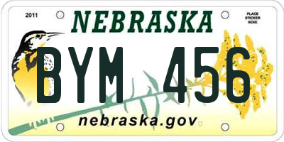 NE license plate BYM456
