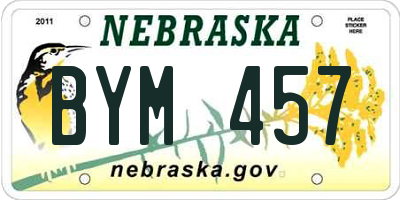NE license plate BYM457