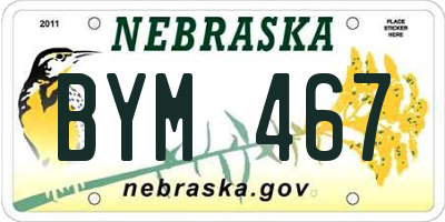 NE license plate BYM467