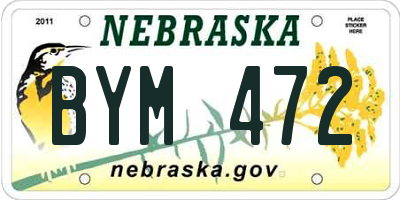 NE license plate BYM472