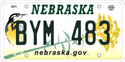 NE license plate BYM483