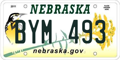 NE license plate BYM493