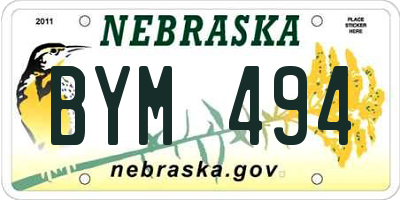 NE license plate BYM494
