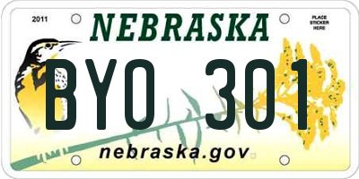 NE license plate BYO301