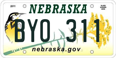 NE license plate BYO311
