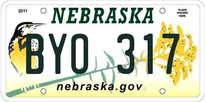 NE license plate BYO317