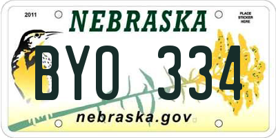 NE license plate BYO334