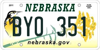 NE license plate BYO351
