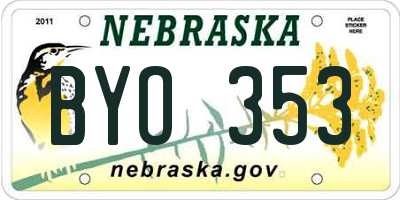 NE license plate BYO353