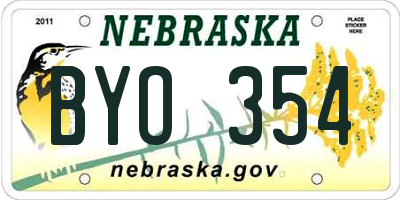 NE license plate BYO354