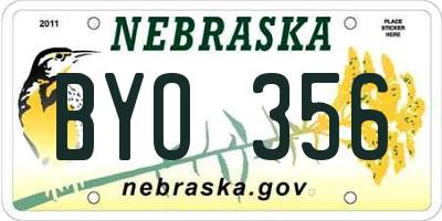 NE license plate BYO356