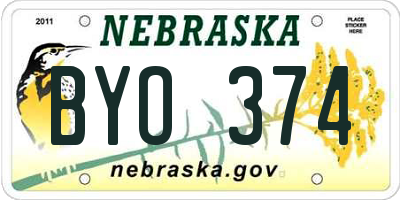 NE license plate BYO374