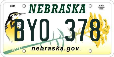 NE license plate BYO378