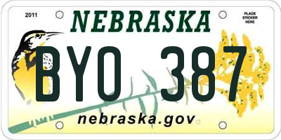 NE license plate BYO387