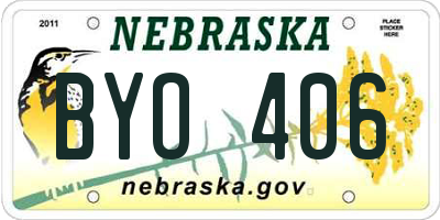 NE license plate BYO406