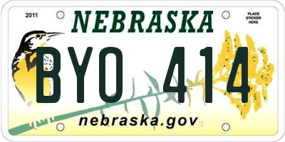 NE license plate BYO414