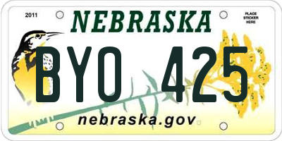 NE license plate BYO425