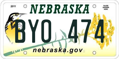 NE license plate BYO474
