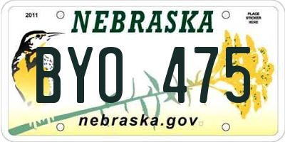 NE license plate BYO475