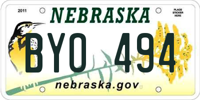 NE license plate BYO494