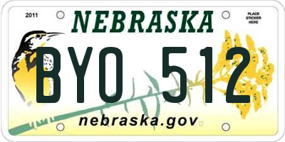 NE license plate BYO512