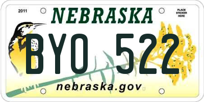 NE license plate BYO522