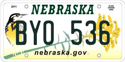 NE license plate BYO536