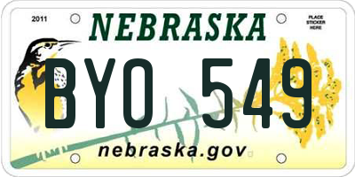 NE license plate BYO549